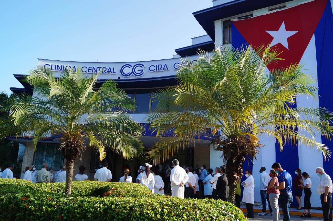The lobby of a private clinic in Cuba named Cira Garcia