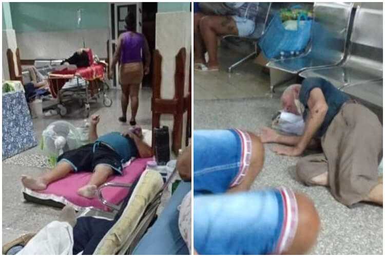 people on the floor in a hospital in Cuba